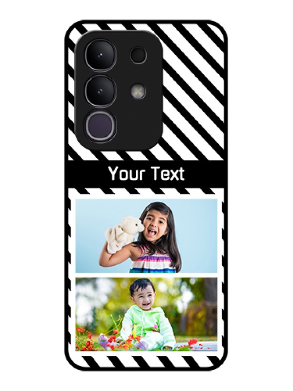 Custom iQOO Z10x 5G Custom Glass Phone Case - Black And White Stripes Design