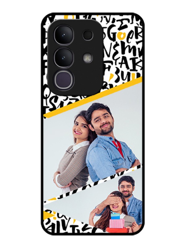Custom iQOO Z10x 5G Custom Glass Phone Case - Letters Pattern Design