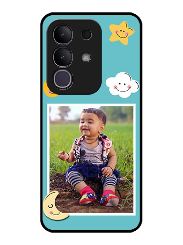 Custom iQOO Z10x 5G Custom Glass Phone Case - Smiley Kids Stars Design