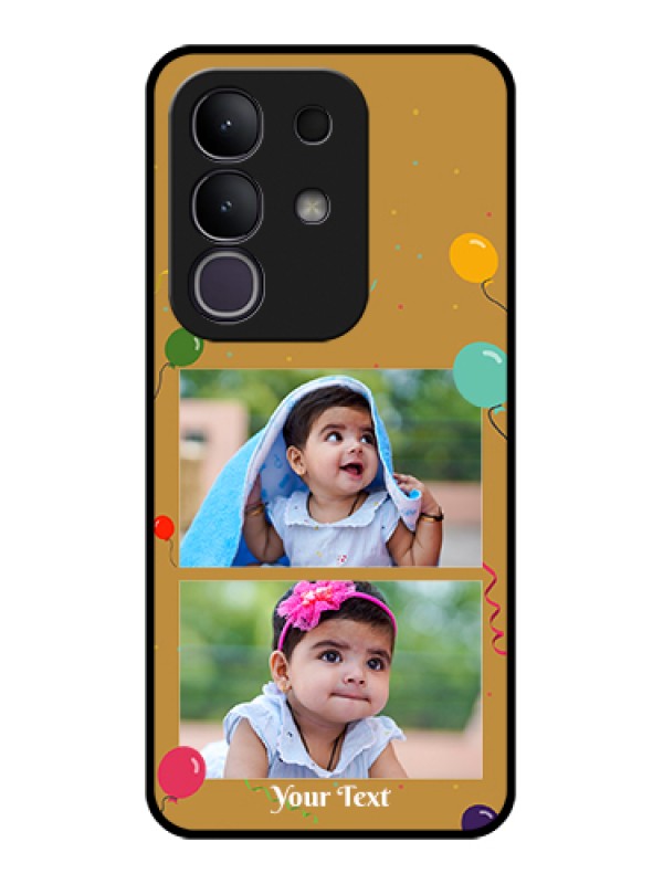 Custom iQOO Z10x 5G Custom Glass Phone Case - Image Holder With Birthday Celebrations Design