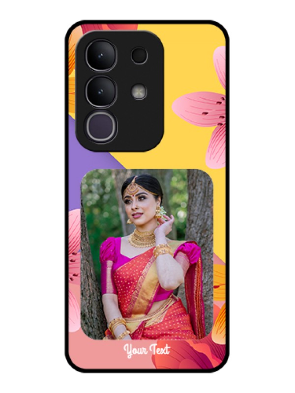 Custom iQOO Z10x 5G Custom Glass Phone Case - 3 Image With Vintage Floral Design