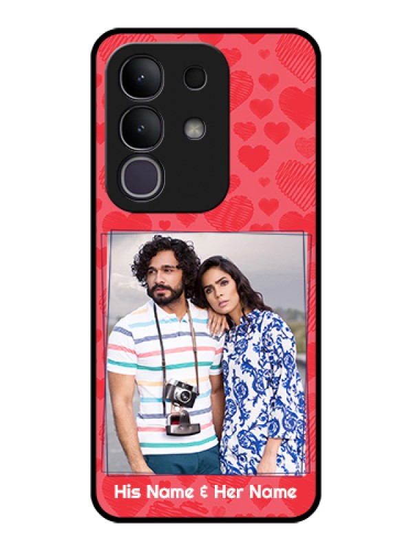 Custom iQOO Z10x 5G Custom Glass Phone Case - With Red Heart Symbols Design