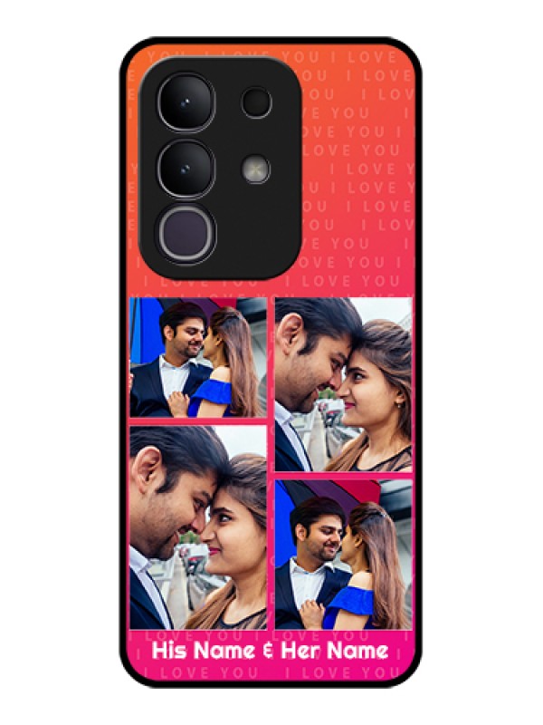 Custom iQOO Z10x 5G Custom Glass Phone Case - I Love You Pink Design