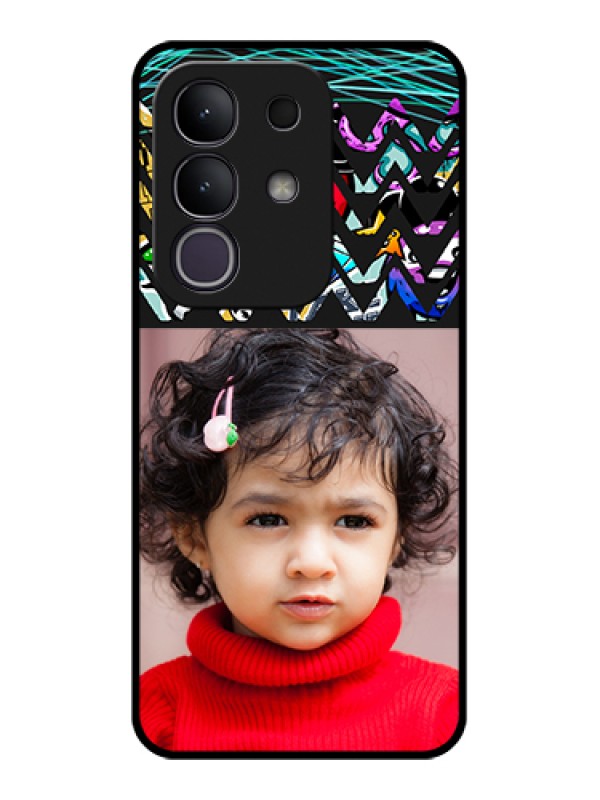 Custom iQOO Z10x 5G Custom Glass Phone Case - Neon Abstract Design