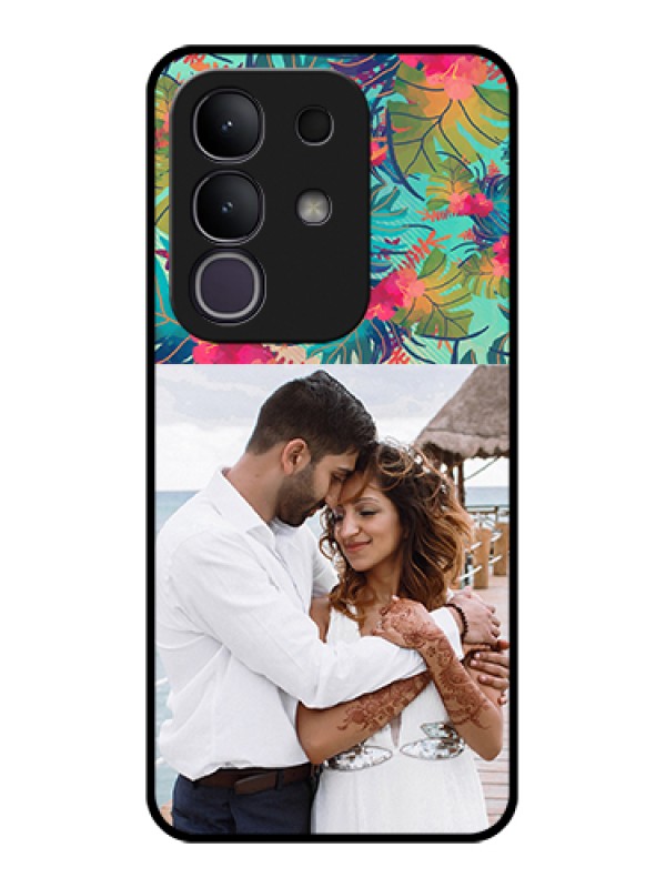 Custom iQOO Z10x 5G Custom Glass Phone Case - Watercolor Floral Design