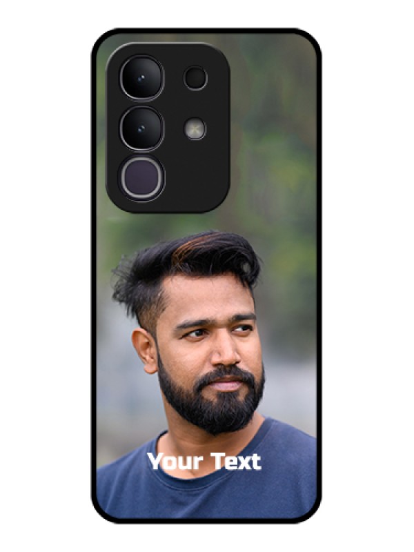Custom iQOO Z10x 5G Custom Glass Phone Case - Photo With Text Design