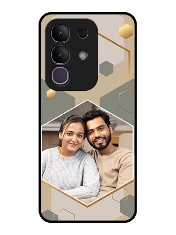 Custom iQOO Z10x 5G Custom Glass Phone Case - Stylish Hexagon Pattern Design