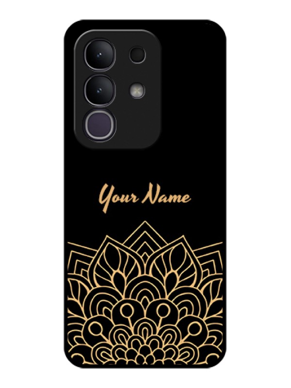 Custom iQOO Z10x 5G Custom Glass Phone Case - Golden Mandala Design