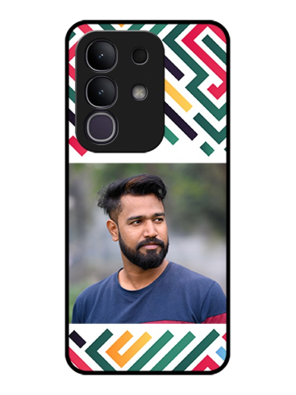 Custom iQOO Z10x 5G Custom Glass Phone Case - Colorful Maze Pattern Design