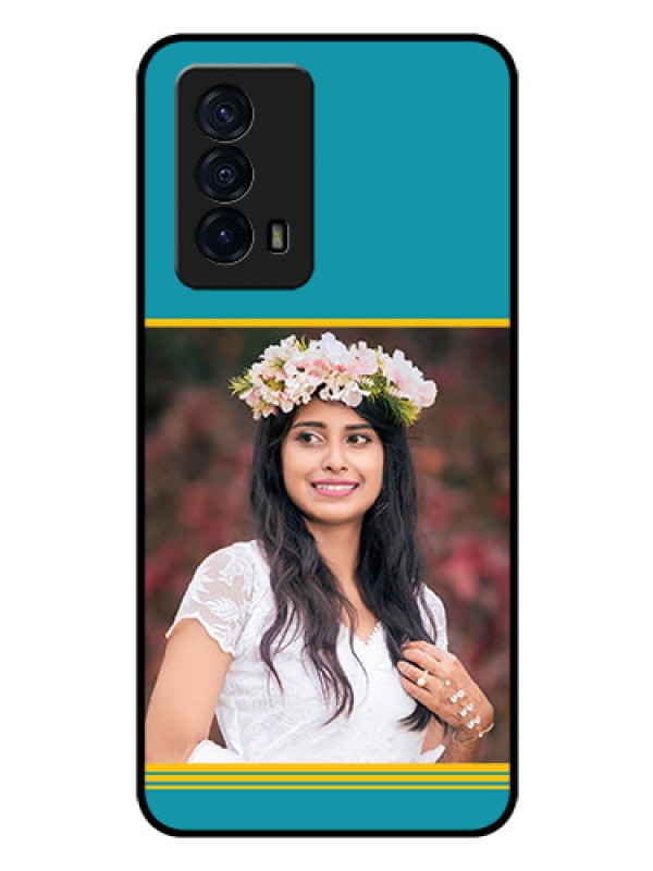 Custom iQOO Z5 5G Custom Glass Phone Case - Yellow & Blue Design