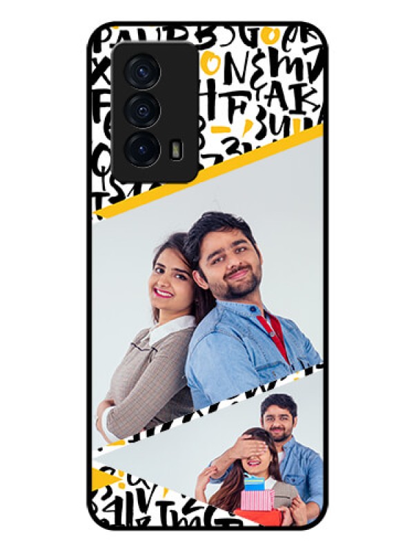 Custom iQOO Z5 5G Custom Glass Mobile Case - Letters Pattern Design