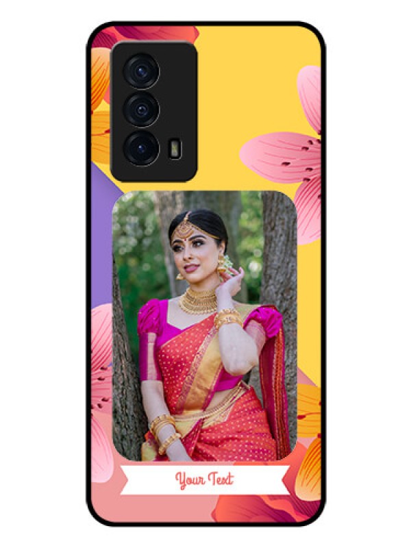 Custom iQOO Z5 5G Custom Glass Mobile Case - 3 Image With Vintage Floral Design