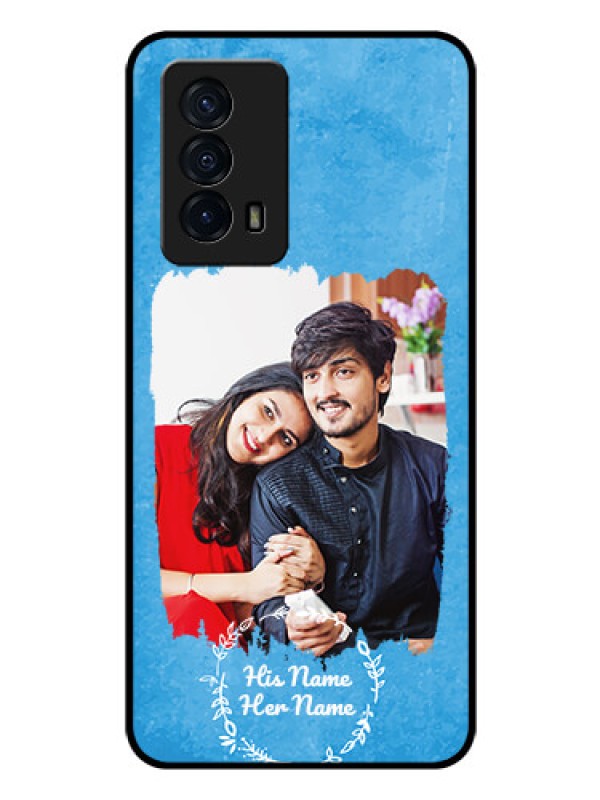 Custom iQOO Z5 5G Custom Glass Phone Case - Blue Color Vintage Design