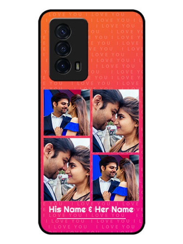 Custom iQOO Z5 5G Custom Glass Phone Case - I Love You Pink Design