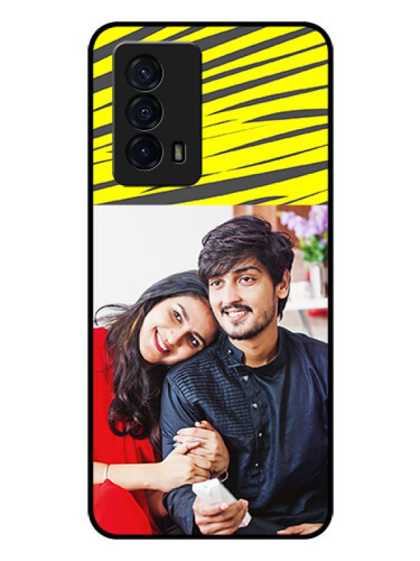 Custom iQOO Z5 5G Photo Printing on Glass Case - Yellow Abstract Design