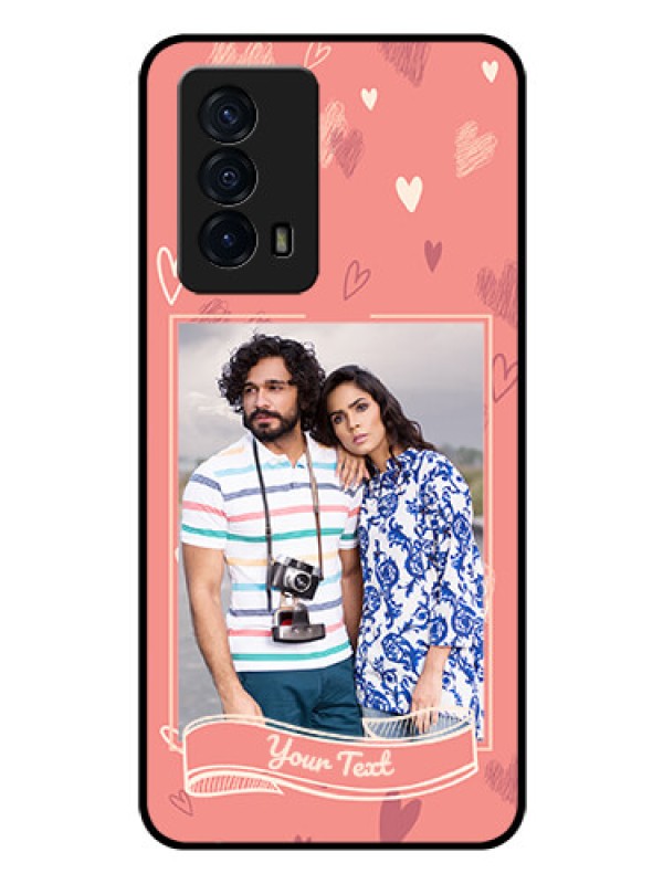 Custom iQOO Z5 5G Custom Glass Phone Case - Love doodle art Design