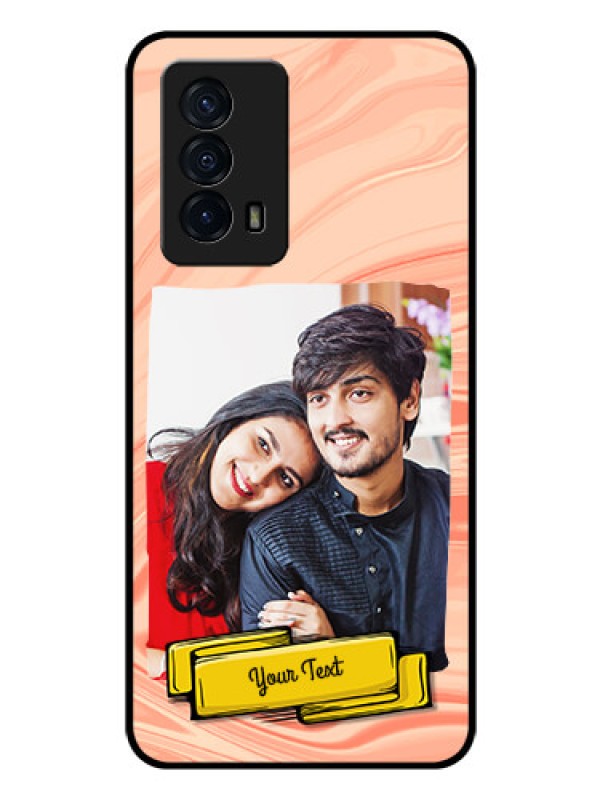 Custom iQOO Z5 5G Personalized Glass Phone Case - Marble Texture Design