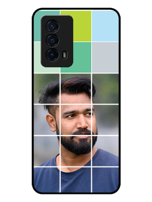 Custom iQOO Z5 5G Photo Printing on Glass Case - with white box pattern