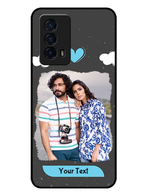 Custom iQOO Z5 5G Custom Glass Phone Case - Splashes with love doodles Design