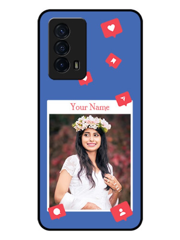 Custom iQOO Z5 5G Custom Glass Phone Case - Like Share And Comment Design