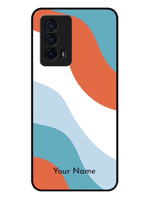 Custom iQOO Z5 5G Custom Glass Mobile Case - coloured Waves Design