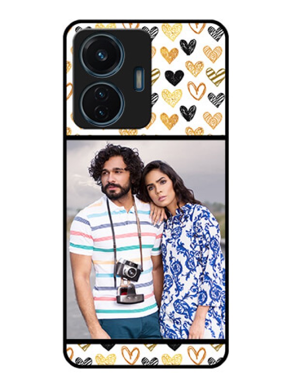 Custom iQOO Z6 44w Photo Printing on Glass Case - Love Symbol Design