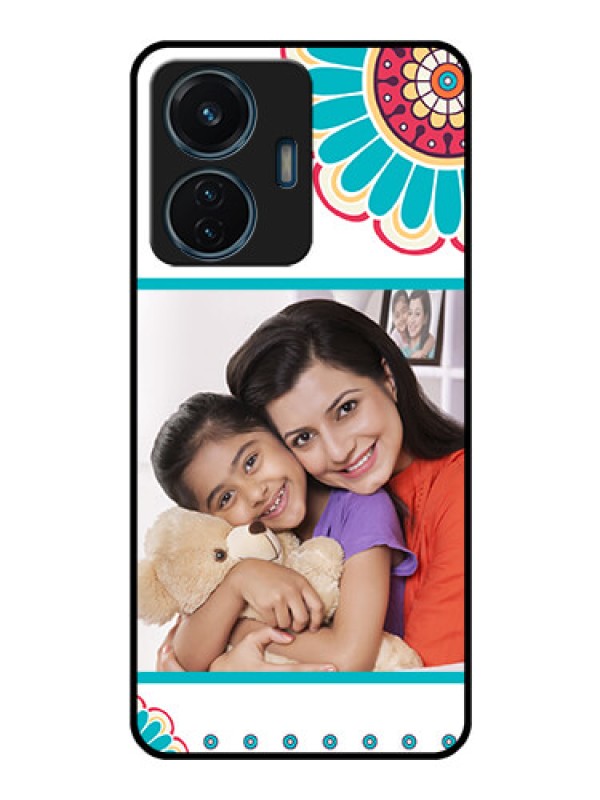 Custom iQOO Z6 44w Custom Glass Phone Case - Flower Design