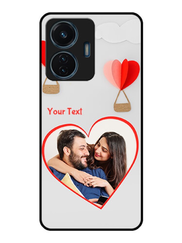 Custom iQOO Z6 44w Custom Glass Mobile Case - Parachute Love Design