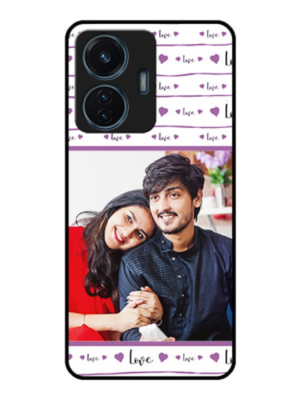 Custom iQOO Z6 44w Custom Glass Mobile Case - Couples Heart Design