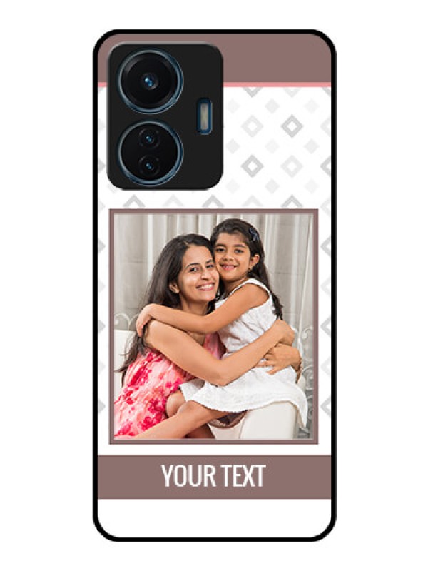 Custom iQOO Z6 44w Photo Printing on Glass Case - Simple Diamond Design