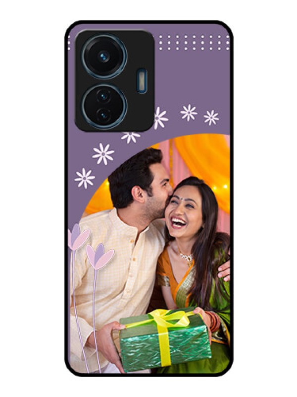 Custom iQOO Z6 44w Custom Glass Mobile Case - Lavender flowers design