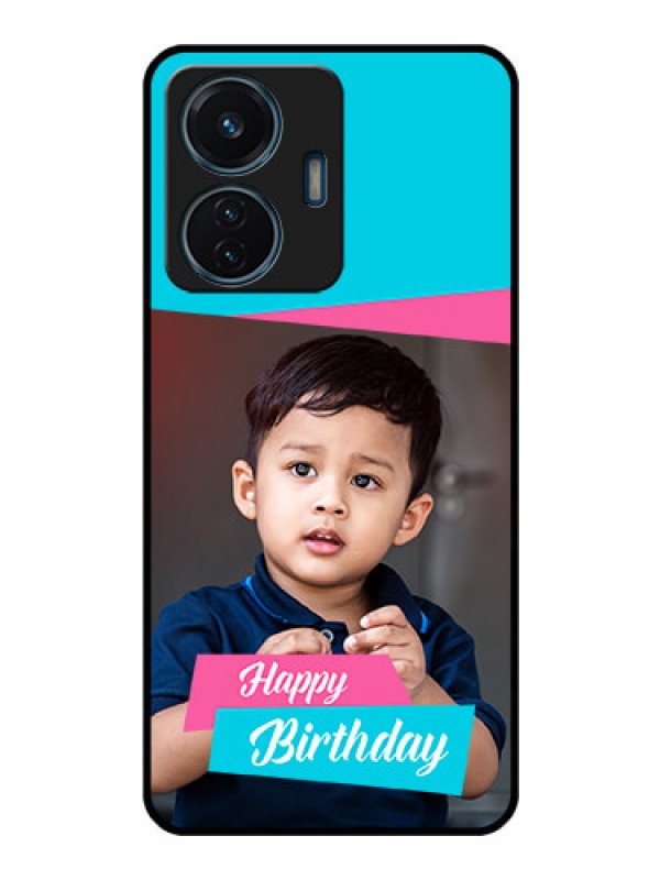 Custom iQOO Z6 44w Personalized Glass Phone Case - Image Holder with 2 Color Design
