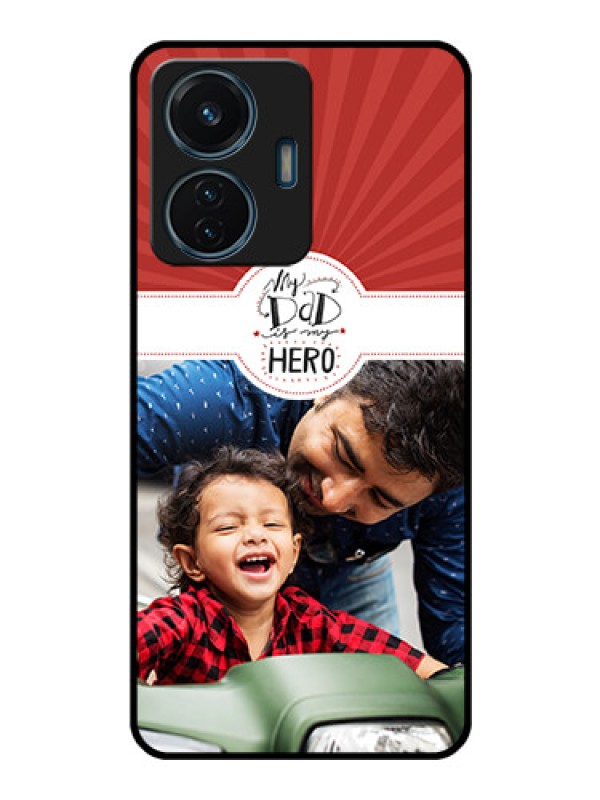 Custom iQOO Z6 44w Photo Printing on Glass Case - My Dad Hero Design