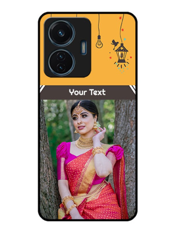 Custom iQOO Z6 44w Custom Glass Mobile Case - with Family Picture and Icons