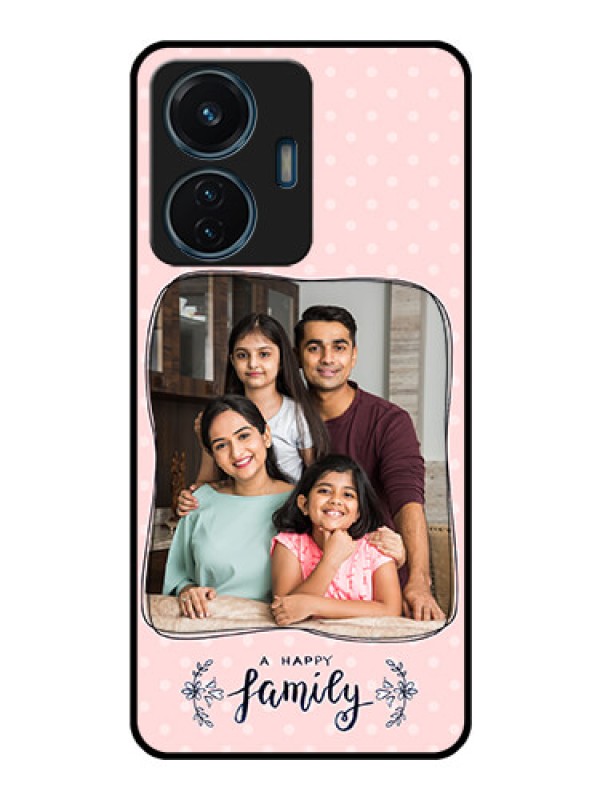 Custom iQOO Z6 44w Custom Glass Phone Case - Family with Dots Design