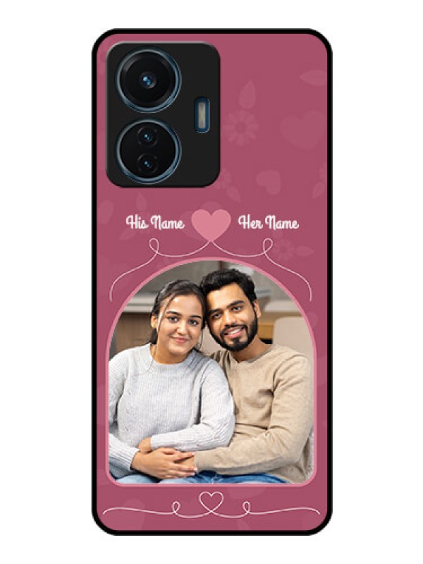 Custom iQOO Z6 44w Photo Printing on Glass Case - Love Floral Design