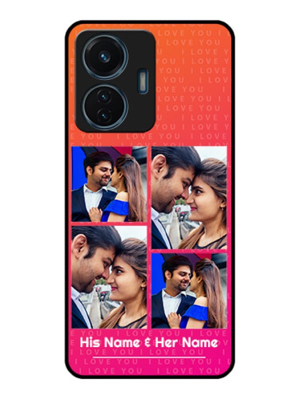 Custom iQOO Z6 44w Custom Glass Phone Case - I Love You Pink Design