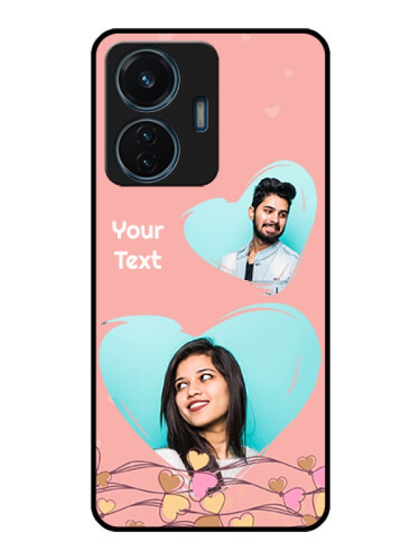 Custom iQOO Z6 44w Custom Glass Mobile Case - Love Doodle Design