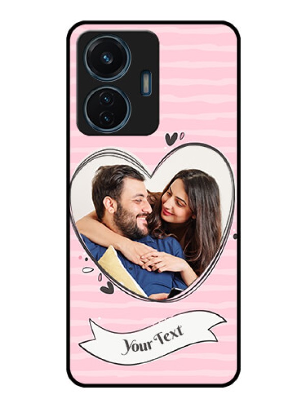 Custom iQOO Z6 44w Custom Glass Phone Case - Vintage Heart Design