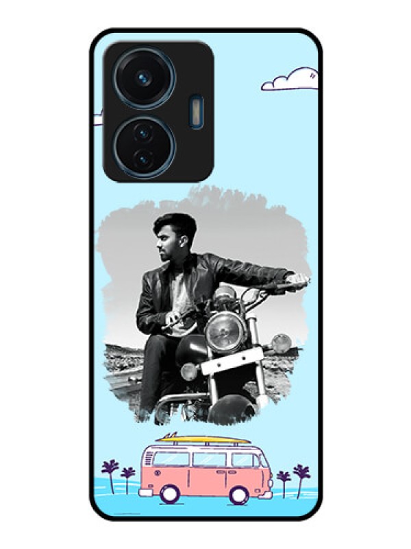 Custom iQOO Z6 44w Photo Printing on Glass Case - Travel & Adventure Design