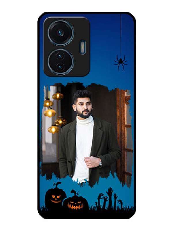 Custom iQOO Z6 44w Photo Printing on Glass Case - with pro Halloween design