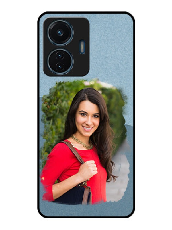 Custom iQOO Z6 44w Custom Glass Mobile Case - Grunge Line Art Design