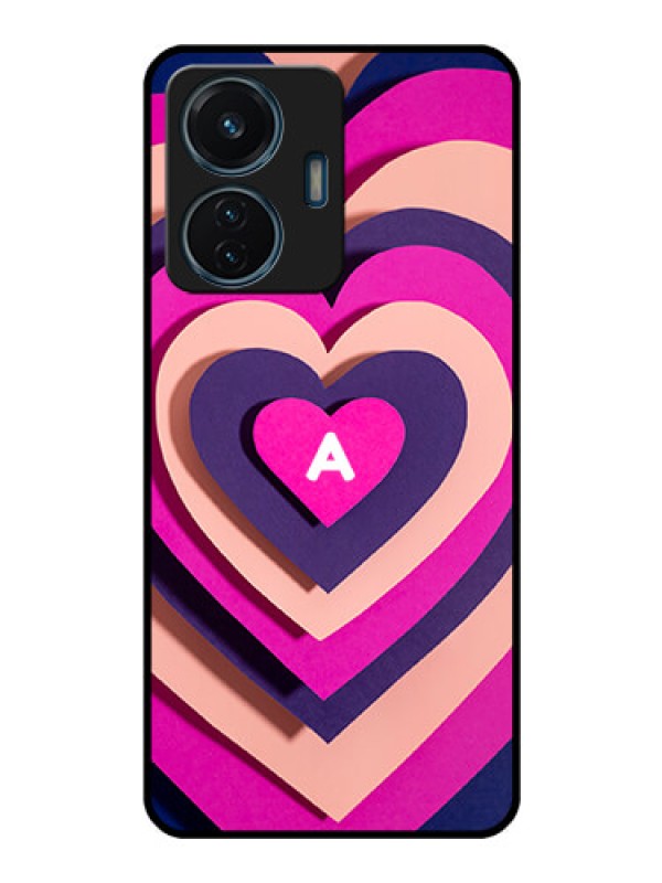 Custom iQOO Z6 44w Custom Glass Mobile Case - Cute Heart Pattern Design
