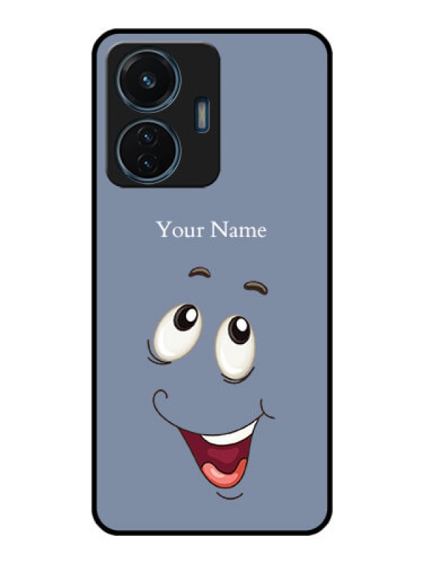 Custom iQOO Z6 44w Photo Printing on Glass Case - Laughing Cartoon Face Design