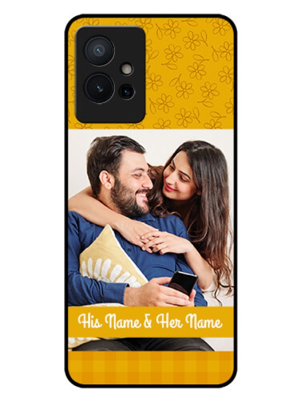 Custom iQOO Z6 5G Custom Glass Mobile Case - Yellow Floral Design