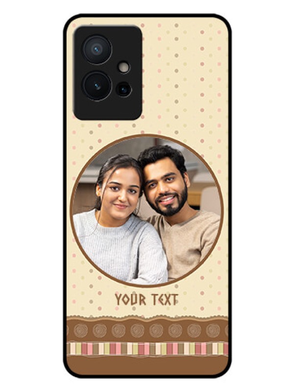 Custom iQOO Z6 5G Custom Glass Mobile Case - Brown Dotted Mobile Case Design