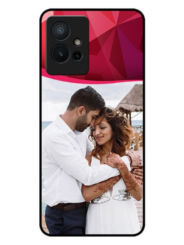 Custom iQOO Z6 5G Custom Glass Mobile Case - Red Abstract Design