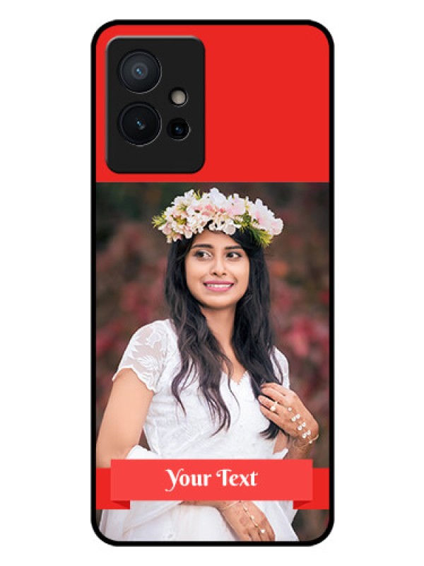 Custom iQOO Z6 5G Custom Glass Phone Case - Simple Red Color Design