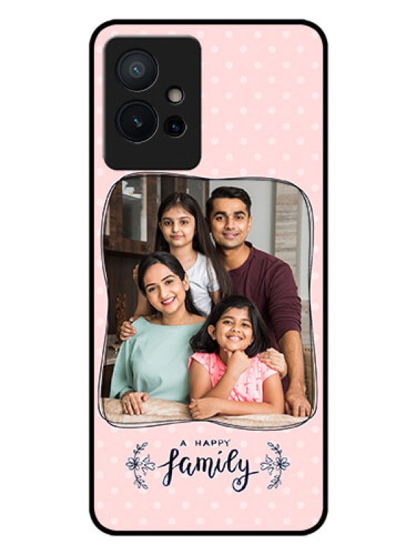 Custom iQOO Z6 5G Custom Glass Phone Case - Family with Dots Design