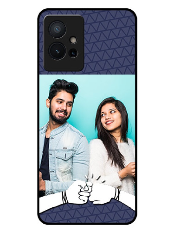 Custom iQOO Z6 5G Photo Printing on Glass Case - with Best Friends Design